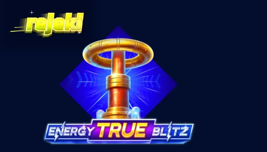 Tampilan visual slot Energy True Blitz dengan simbol neon dan efek listrik.