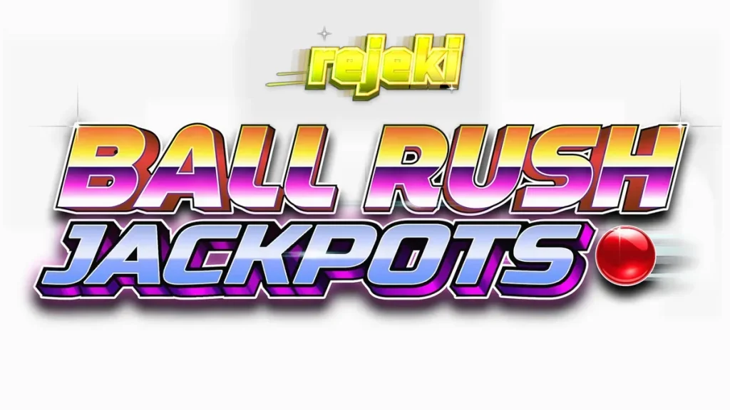 Tampilan antarmuka permainan Ball Rush Jackpots dengan papan pasak berwarna cerah.